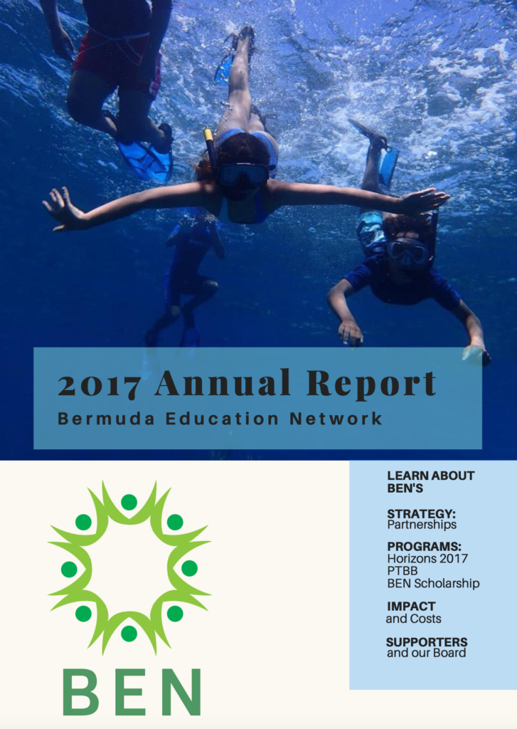 Bermuda Education Network's 2017 Annual Report Cover with clickable link